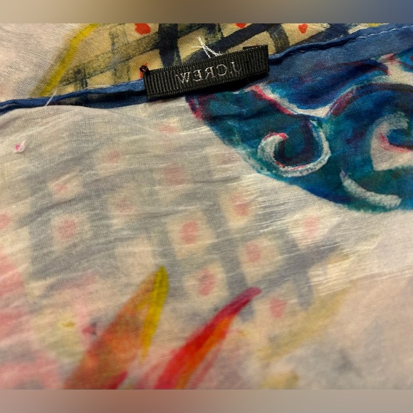 J. Crew Pineapple Square Scarf or Wrap Multi Colored - Picture 4 of 4